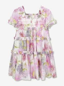 Needle & Thread Girls Hummingbird Chiffon Smocked Dress In Ivory -Monna Clothing Shop NEES3053 MOO 2