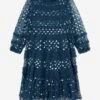 Needle & Thread Girls Dot Shimmer Long Sleeve Dress In Blue -Monna Clothing Shop NEES4002 TEAL 1