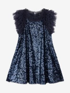 Needle & Thread Girls Stephanie Dress In Navy