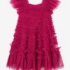 Needle & Thread Girls Lisette Dress In Pink 2 Needle & Thread Girls Lisette Dress In Pink -Monna Clothing Shop NEES4008 CERISE 1
