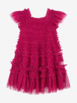 Needle & Thread Girls Lisette Dress In Pink 9 Needle & Thread Girls Lisette Dress In Pink -Monna Clothing Shop NEES4008 CERISE 2