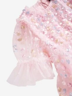 Needle & Thread Girls Raindrop Sequin Dress In Pink -Monna Clothing Shop NEES4016 PEONY PINK PASTEL 4