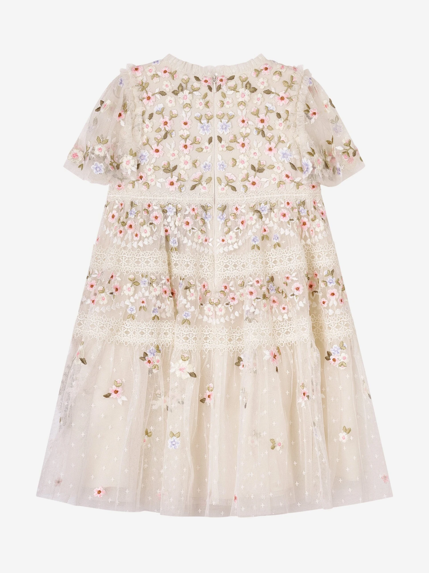 Needle & Thread Girls Garland Ribbon Dress In Ivory 4 Needle & Thread Girls Garland Ribbon Dress In Ivory - Image 2