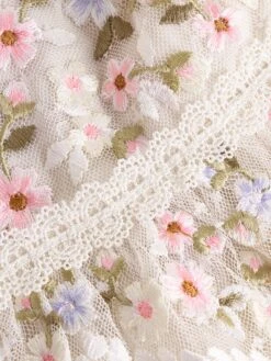 Needle & Thread Girls Garland Ribbon Dress In Ivory 9 Needle & Thread Girls Garland Ribbon Dress In Ivory -Monna Clothing Shop NEES4017 CREAM 4