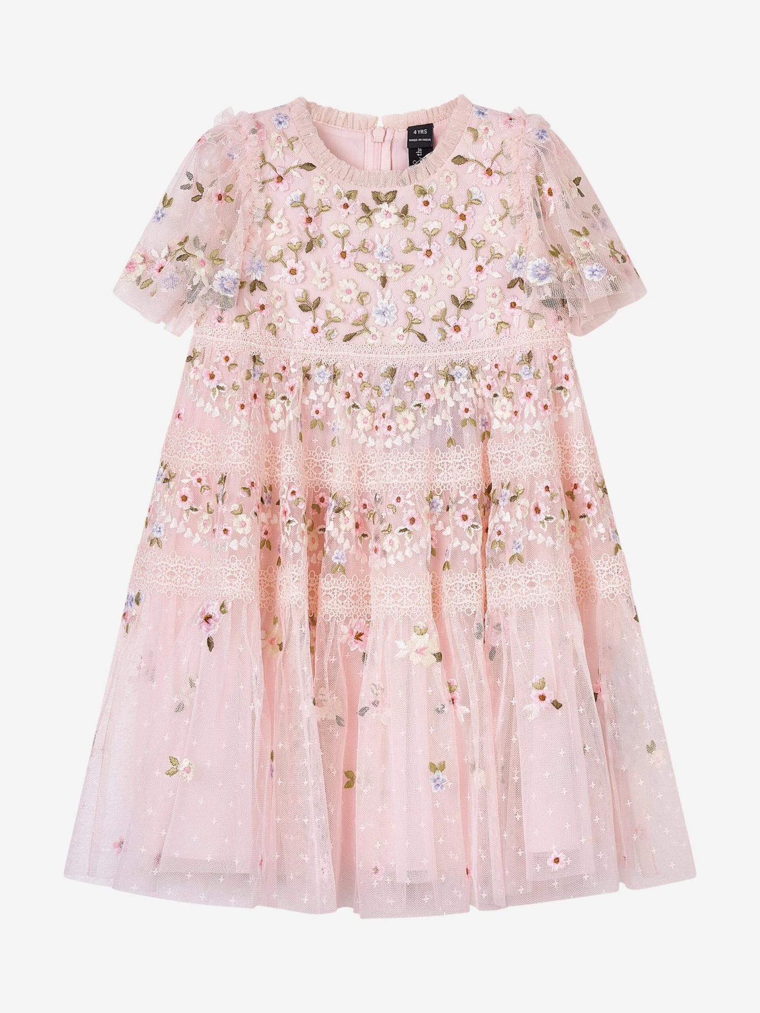 Needle & Thread Girls Garland Ribbon Dress In Pink 3 Needle & Thread Girls Garland Ribbon Dress In Pink