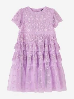 Needle & Thread Girls Angelica Lace Dress In Purple