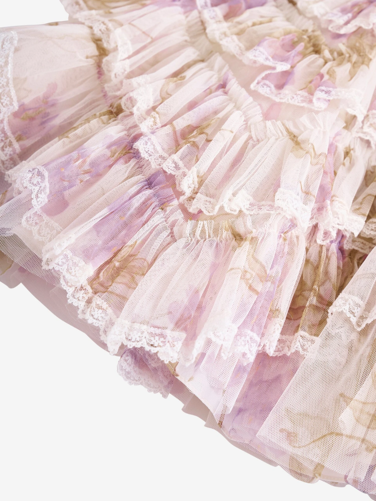 Needle & Thread Girls Wisteria Ruffle Lace Dress In White 7 Needle & Thread Girls Wisteria Ruffle Lace Dress In White - Image 5