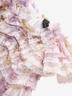 Needle & Thread Girls Wisteria Ruffle Lace Dress In White 13 Needle & Thread Girls Wisteria Ruffle Lace Dress In White -Monna Clothing Shop NEES4020 MOONSHINE 4