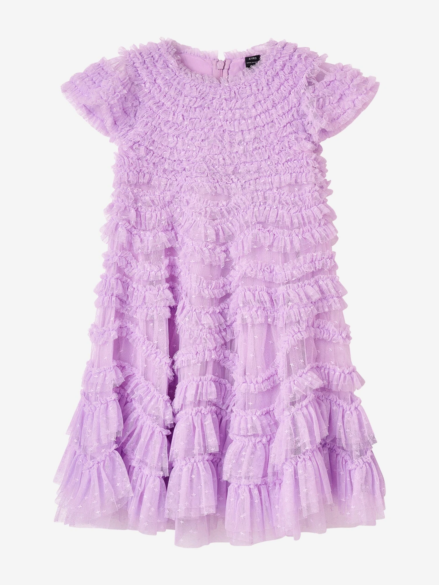 Needle & Thread Girls Wild Rose Ruffle Dress In Purple 2 Needle & Thread Girls Wild Rose Ruffle Dress In Purple