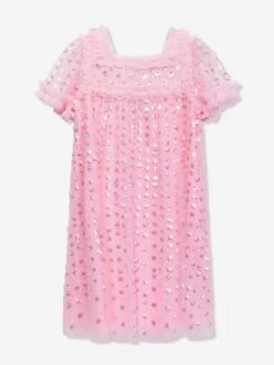 Needle & Thread Girls Raindrop Smocked Dress In Pink