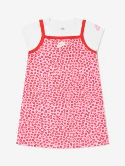 Nike Girls Floral Dress And T-Shirt Set In Pink