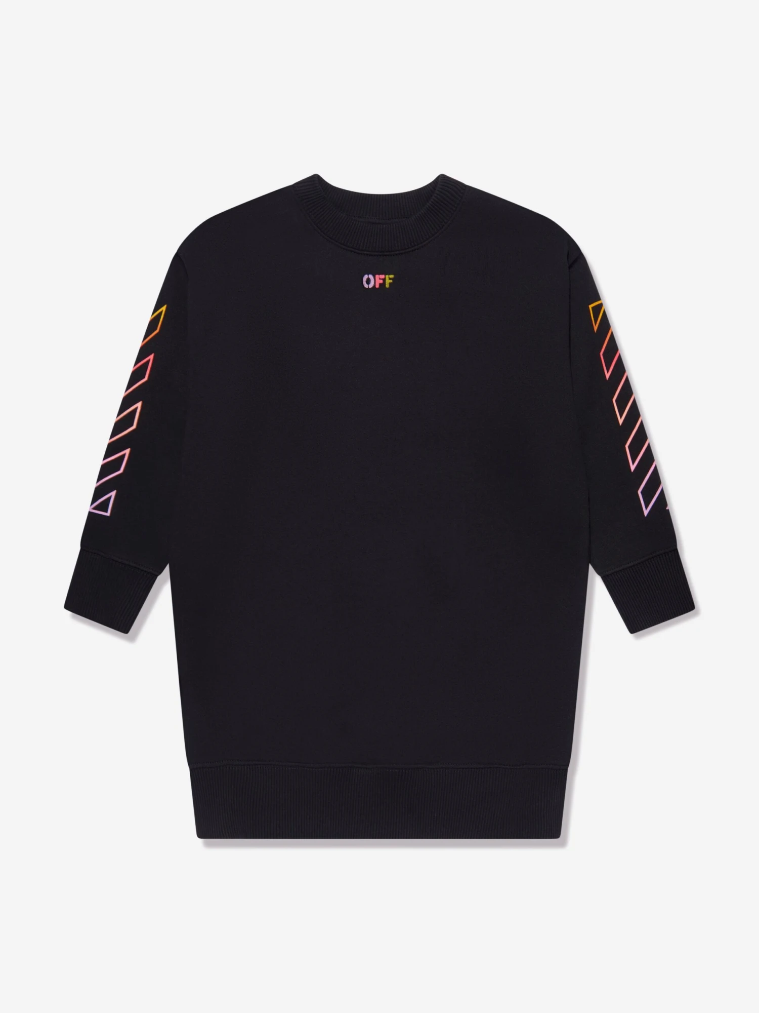 Off-White Girls Arrow Rainbow Crew Dress In Black 3 Off-White Girls Arrow Rainbow Crew Dress In Black