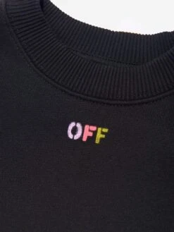 Off-White Girls Arrow Rainbow Crew Dress In Black 10 Off-White Girls Arrow Rainbow Crew Dress In Black -Monna Clothing Shop OFFS4070 BLACK MULTICOL 3