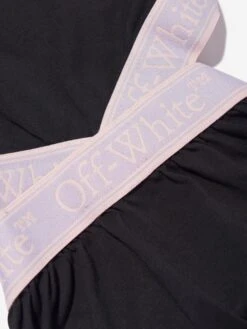 Off-White Girls Bookish Logo Bans Dress In Black -Monna Clothing Shop OFFS4071 BLACK LILAC 4
