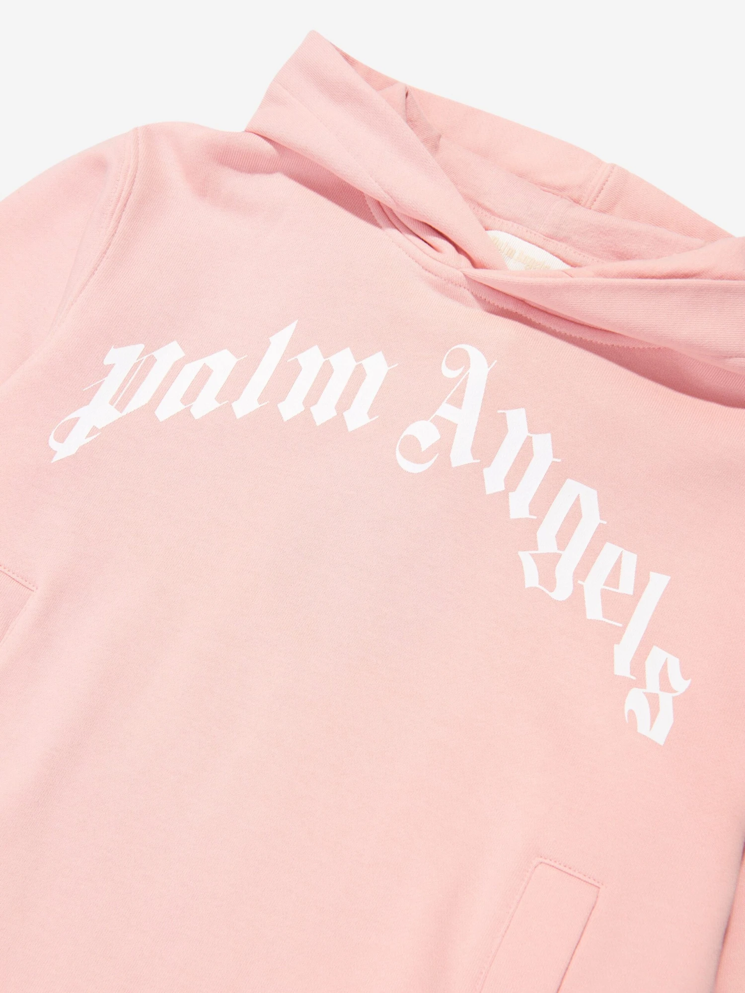 Palm Angels Girls Curved Logo Hooded Sweater Dress In Pink 5 Palm Angels Girls Curved Logo Hooded Sweater Dress In Pink - Image 3