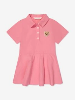 Palm Angels Girls Mini Bear Polo Dress In Pink