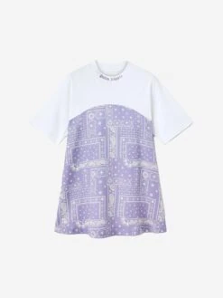 Palm Angels Girls Astro Paisley Dress In Purple