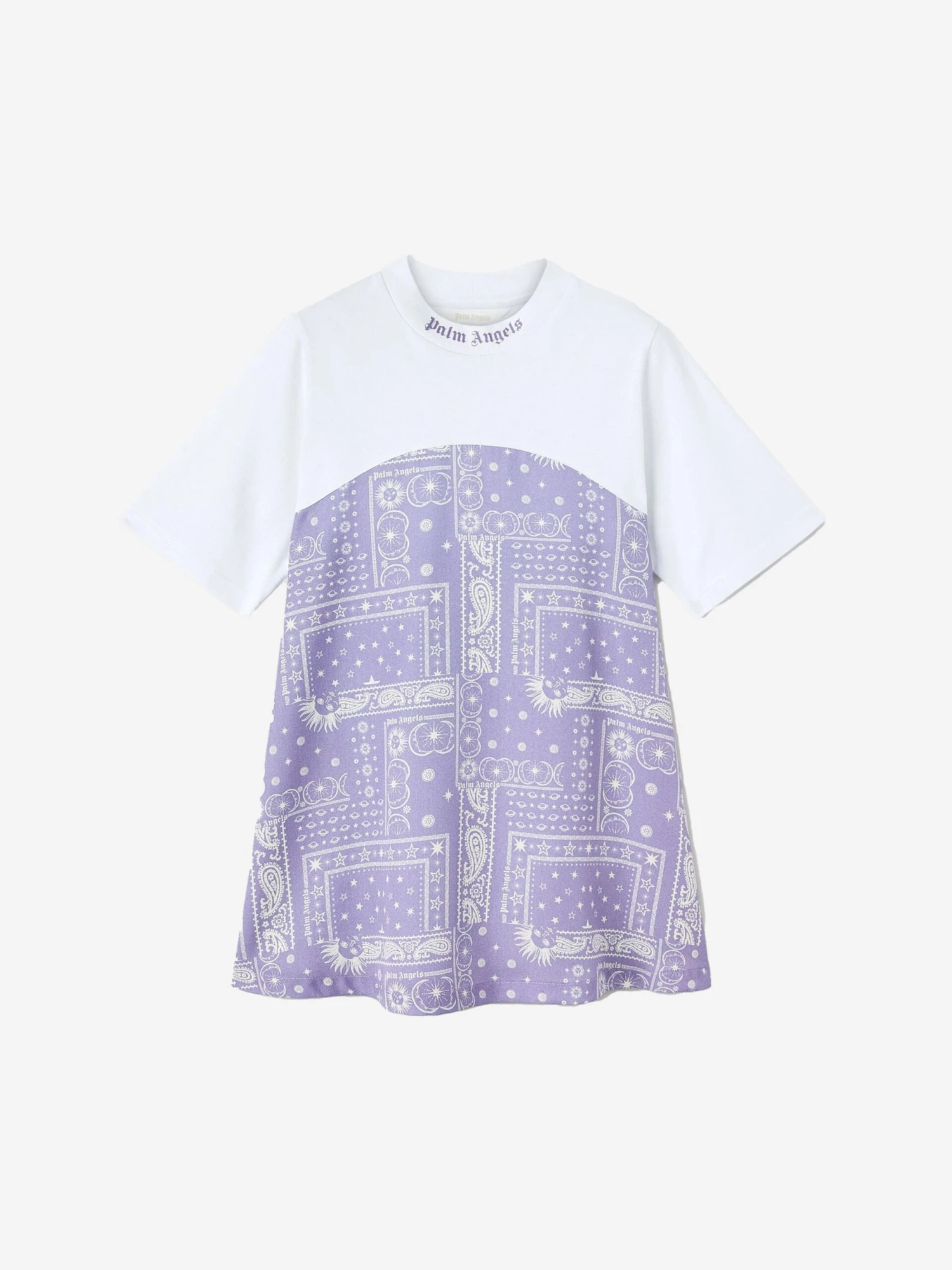 Palm Angels Girls Astro Paisley Dress In Purple 3 Palm Angels Girls Astro Paisley Dress In Purple