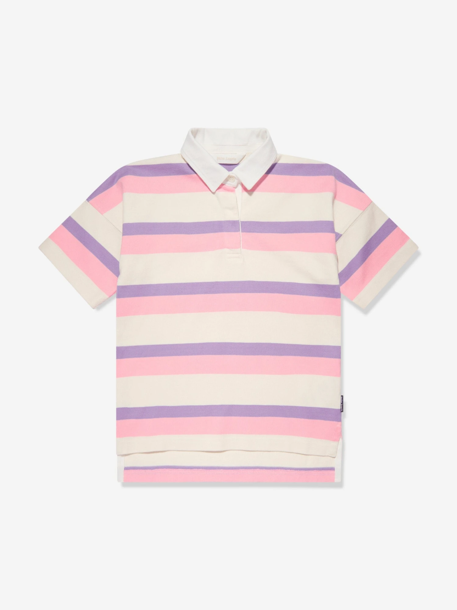Palm Angels Girls Overlogo Striped Polo Dress In Pink 3 Palm Angels Girls Overlogo Striped Polo Dress In Pink