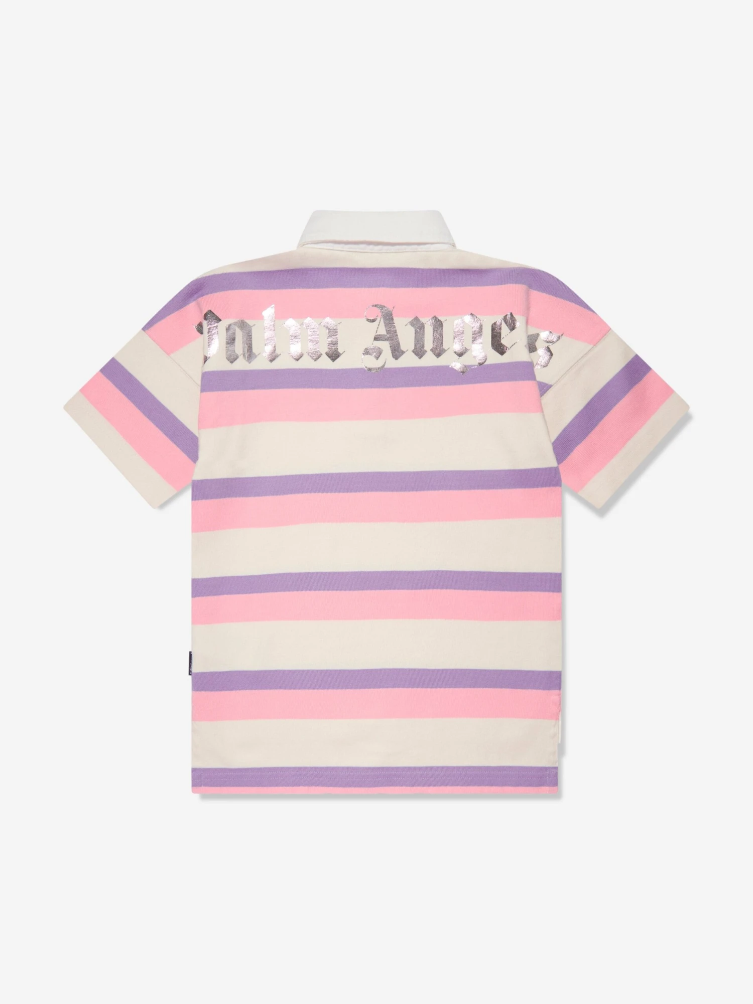 Palm Angels Girls Overlogo Striped Polo Dress In Pink 4 Palm Angels Girls Overlogo Striped Polo Dress In Pink - Image 2