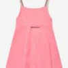 Palm Angels Girls Track Slip Dress In Pink -Monna Clothing Shop PALS4095 QUARTZ BLACK 1