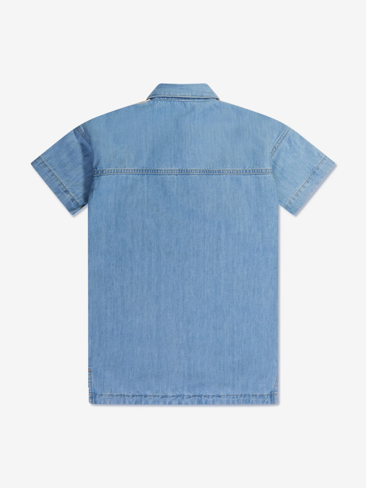 Palm Angels Girls Track Chambray Shirt Dress In Blue 4 Palm Angels Girls Track Chambray Shirt Dress In Blue - Image 2