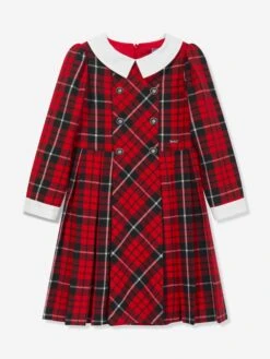 Girls Tartan Pleated Dress In Red 14 Girls Tartan Pleated Dress In Red -Monna Clothing Shop PATA3058 X0006 1