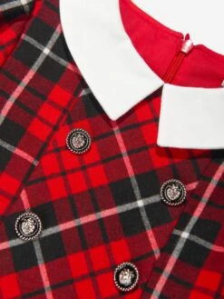 Girls Tartan Pleated Dress In Red 16 Girls Tartan Pleated Dress In Red -Monna Clothing Shop PATA3058 X0006 3