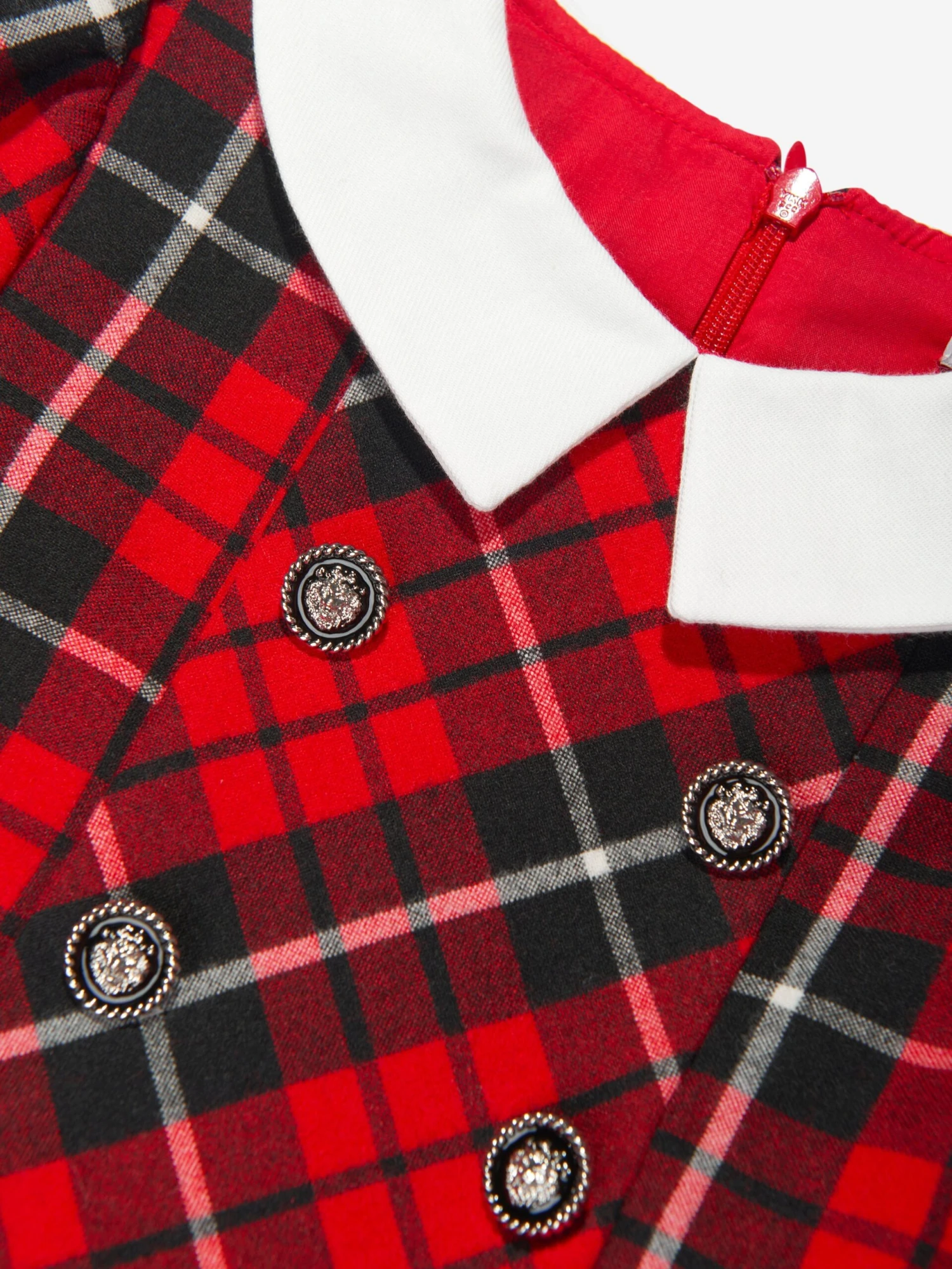 Girls Tartan Pleated Dress In Red 9 Girls Tartan Pleated Dress In Red - Image 7