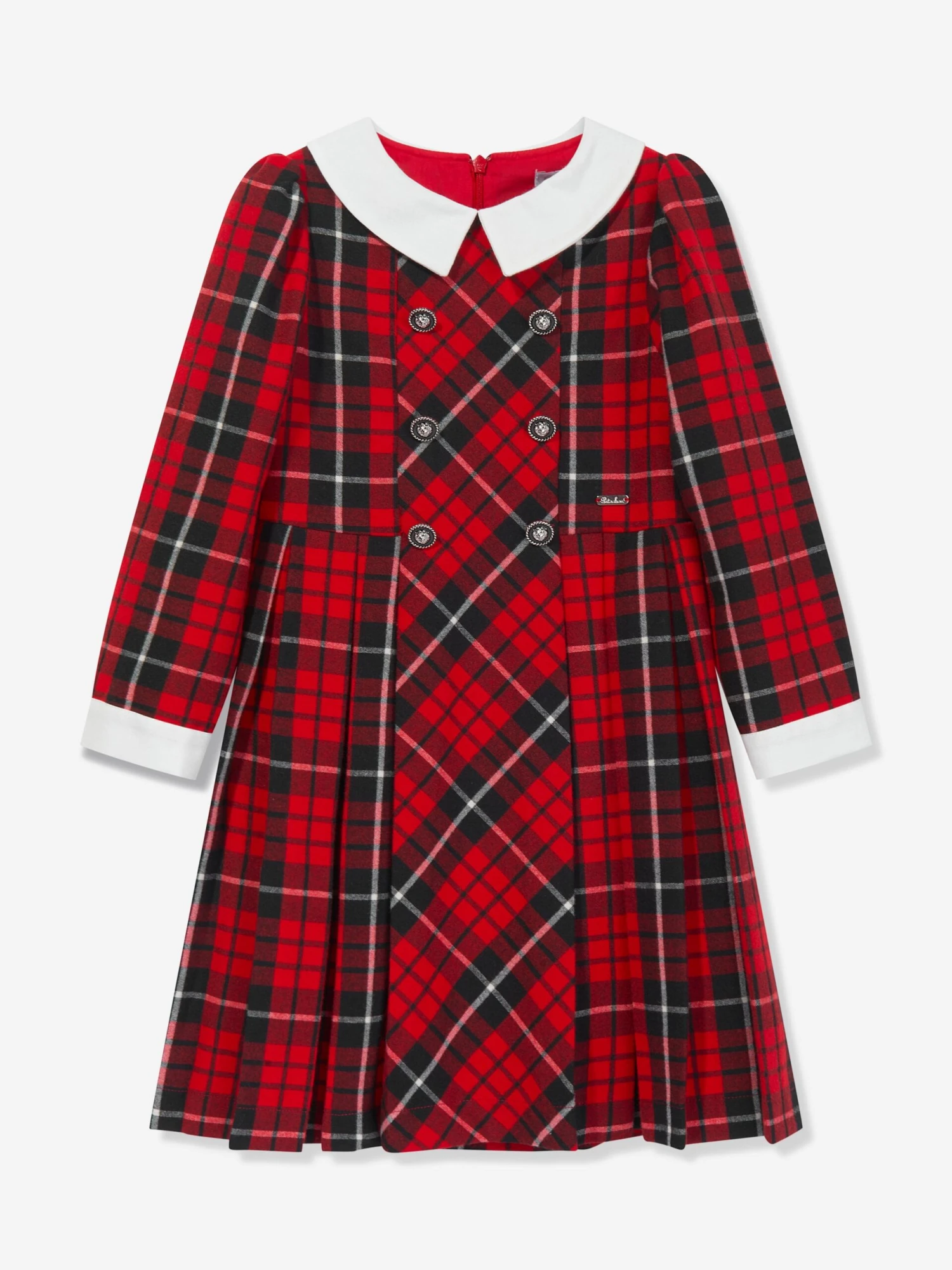 Girls Tartan Pleated Dress In Red 3 Girls Tartan Pleated Dress In Red