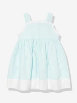 Girls Pinafore Dress In Blue -Monna Clothing Shop PATS4044 AQUA GREEN 2