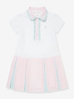 Girls Polo Dress In White
