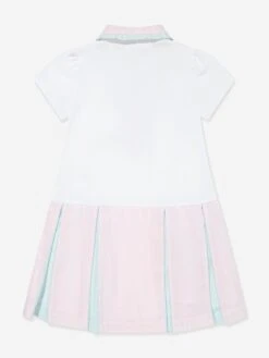 Girls Polo Dress In White -Monna Clothing Shop PATS4045 ECRU 2