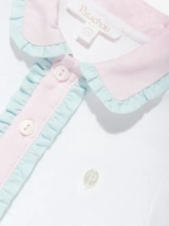 Girls Polo Dress In White -Monna Clothing Shop PATS4045 ECRU 3