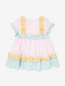 Girls Frilly Dress In Multicolour 11 Girls Frilly Dress In Multicolour -Monna Clothing Shop PATS4046 PINK 2