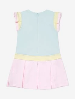 Girls Colourblock Dress In Multicolour -Monna Clothing Shop PATS4047 AQUA GREEN 2