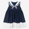 Girls Sleeveless Sailor Dress In Navy