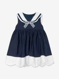 Girls Sleeveless Sailor Dress In Navy