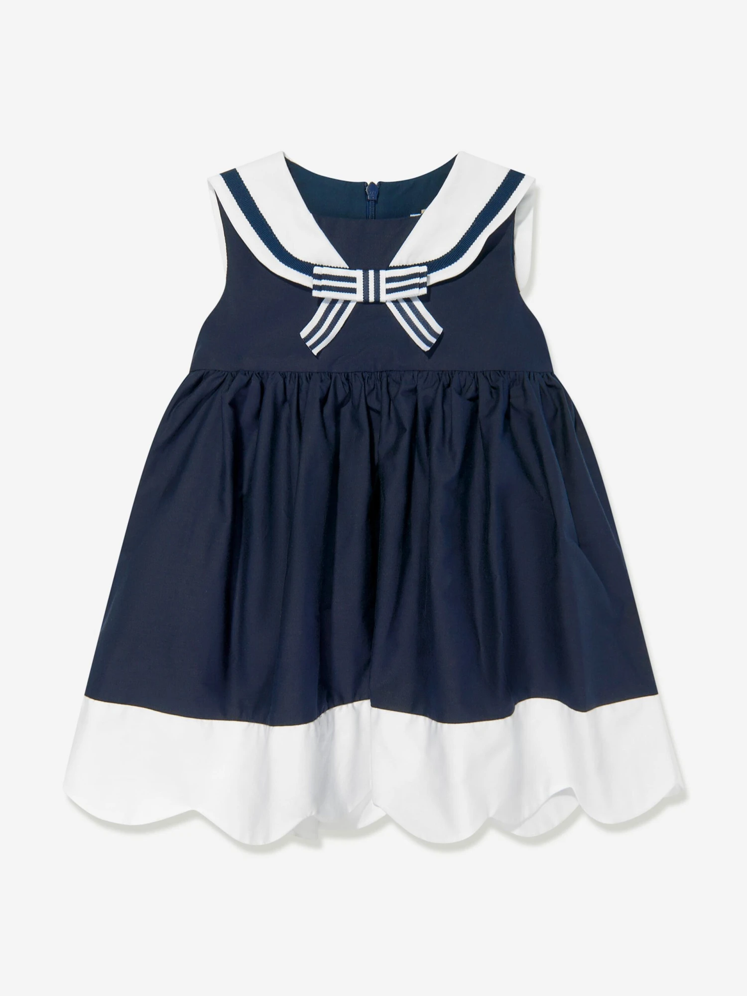 Girls Sleeveless Sailor Dress In Navy 3 Girls Sleeveless Sailor Dress In Navy