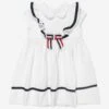 Girls Cruise Polo Dress In White 2 Girls Cruise Polo Dress In White -Monna Clothing Shop PATS4052 WHITE 1