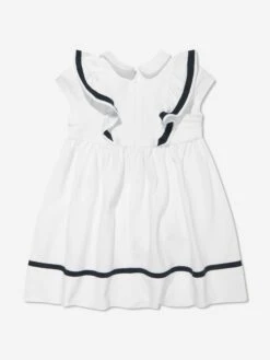 Girls Cruise Polo Dress In White -Monna Clothing Shop PATS4052 WHITE 2
