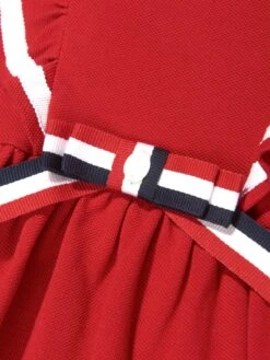 Girls Cruise Polo Dress In Red -Monna Clothing Shop PATS4053 RED 3
