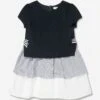 Girls Cruise Bow Dress In Navy -Monna Clothing Shop PATS4054 MARINE 1