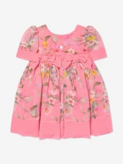 Girls Floral Occasion Dress In Pink