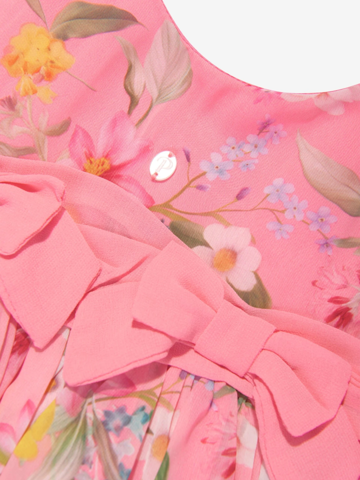 Girls Floral Occasion Dress In Pink 5 Girls Floral Occasion Dress In Pink - Image 3