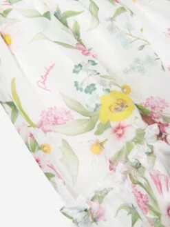 Girls Floral Occasion Dress In Multicolour -Monna Clothing Shop PATS4060 WHITE FLORAL 4