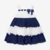 Girls Striped Yacht Club Dress In Navy -Monna Clothing Shop PATS4061 MARINE 1