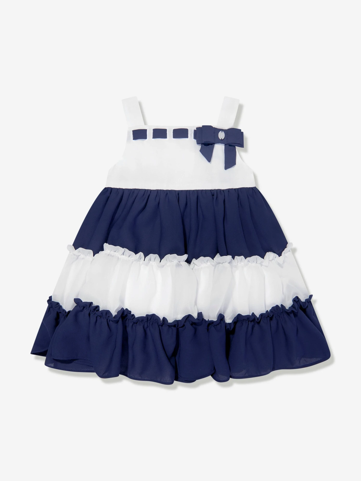 Girls Striped Yacht Club Dress In Navy 3 Girls Striped Yacht Club Dress In Navy