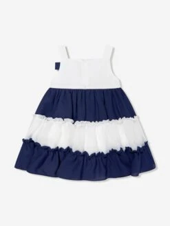 Girls Striped Yacht Club Dress In Navy 9 Girls Striped Yacht Club Dress In Navy -Monna Clothing Shop PATS4061 MARINE 2