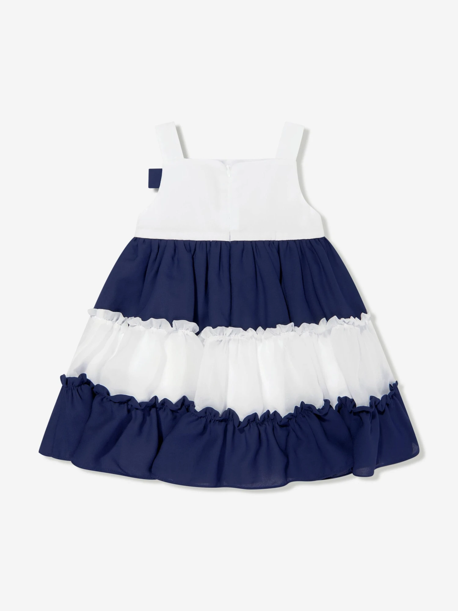Girls Striped Yacht Club Dress In Navy 5 Girls Striped Yacht Club Dress In Navy - Image 3